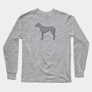 Detailed Greyhound Dog Drawing - for animal lovers Long Sleeve T-Shirt